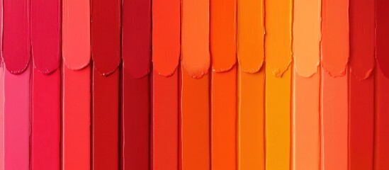 Fototapeta premium Vibrant gradient paint strokes in fiery orange, deep red, and pink, creating a warm and textured abstract design