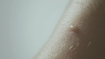 Fototapeta premium Close-Up View of Dew Droplet on Human Skin Macro Photography