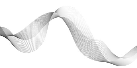 Fototapeta premium Abstract modern black wavy lines background, Abstract vector modern background with grey wavy lines and particles, Wave with lines created using blend tool, 