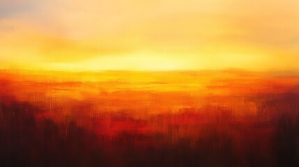 Obraz premium Fiery sunrise gradient abstract digital art with a blend of warm orange and dark tones