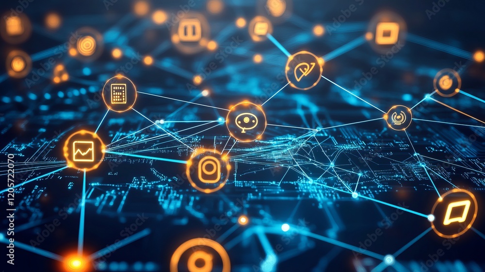 Poster abstract futuristic tech network background