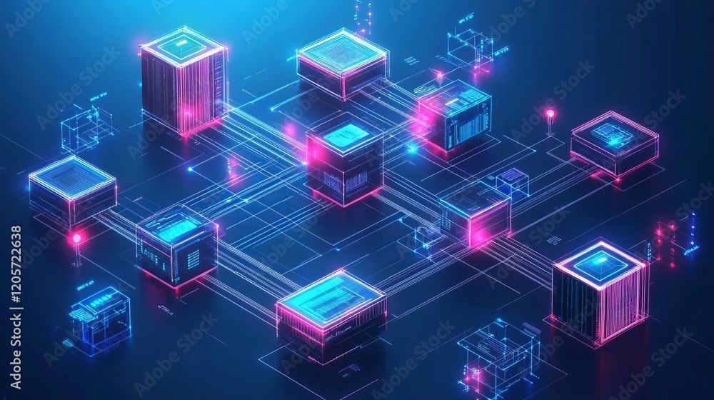 Poster abstract futuristic tech network background