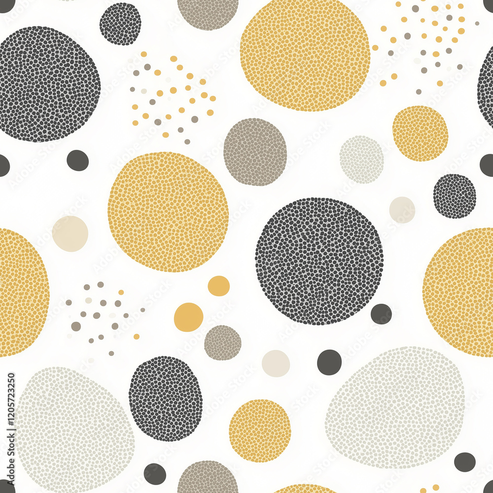 Aufkleber seamless modern abstract pattern with colorful dots and shapes on a white background for creative pr