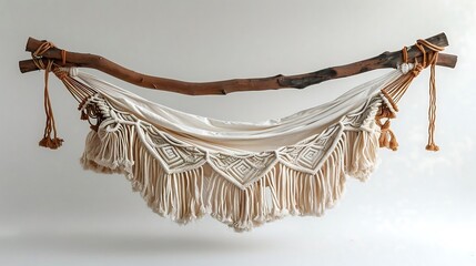 A hammock is a versatile, suspended bed made from fabric or rope, offering a relaxing way to rest. Typically hung between two trees or posts, it's ideal for lounging outdoors or for use in gardens, be