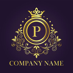 Vintage and luxury logo template Premium Vector, Royalty

