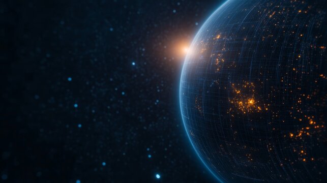 A solar eclipse casting a shadow across Earth, with astrology symbols and celestial energy influencing the atmosphere during this powerful cosmic event