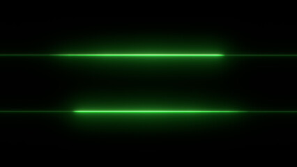 Green light lines create a dynamic visual effect in a dark setting