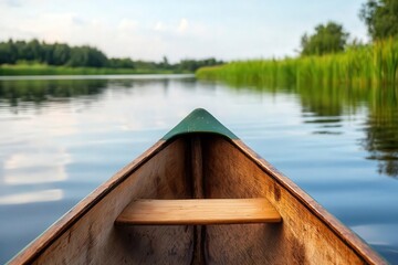 Obraz premium sustainable tourism concept. Canoe Adventures in Biodiverse Wetlands Exploring wetlands to observe rare species while learning about ecosystem protection