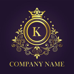 Vintage and luxury logo template Premium Vector, Royalty
