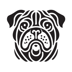 BullDog Vector isolated on white background, Dog Silhouettes.