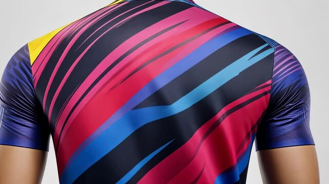 Vibrant sports jersey showcasing dynamic colors and patterns