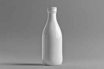 Minimalist White Cosmetic Bottle Mockup with Natural Accents
