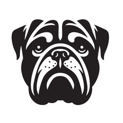 BullDog Vector isolated on white background, Dog Silhouettes.
