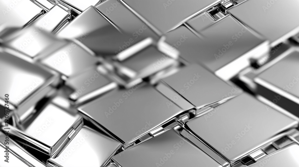 Aufkleber seamless abstract metallic background: gleaming silver texture with interwoven elements for modern d