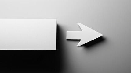 A Simple, Bold Arrow Icon Pointing To The Right, Styled With Geometric Precision And A Monochromatic Black-And-White Palette.