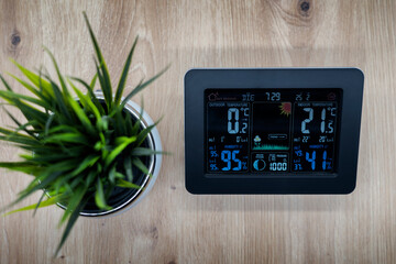 artisan oak as background for a home weather station. Weather forecast at your house. Additionally,...