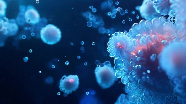 close up of bacteria or coral cells
