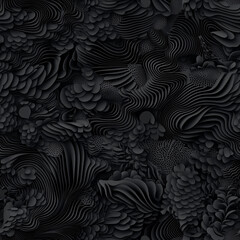 Seamless Abstract Black and White Organic Patterns with Fluid Shapes and Textures for Modern Design Use.