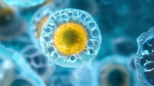 illustration of a virus, bacteria or human cell