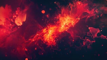 Fototapeta premium Abstract bokeh patterns in fiery oranges and reds, cinematic glow, mysterious and moody feel