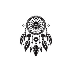 Dreamcatcher silhouette ,Dreamcatcher vector	 
