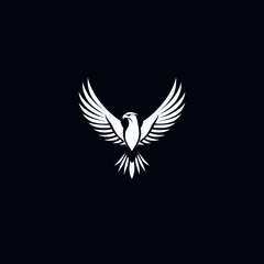 Obraz premium Majestic eagle wings spread, dark background, freedom symbol, logo design