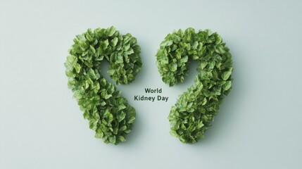 Sustainable Wellness Aesthetic Leafy Green Kidney Art for World Kidney Day - Spring Health Campaign and Eco-Friendly Marketing Strategy