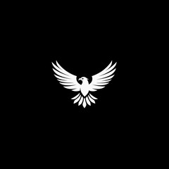 Obraz premium Majestic eagle soaring, dark background, wildlife, freedom symbol, logo design