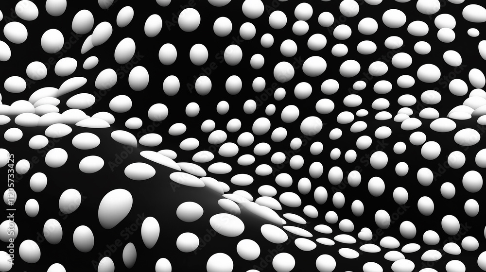 Poster seamless dynamic black and white abstract design with circular patterns for modern artistic decor an