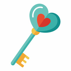 Key to My Heart vector illustration white background