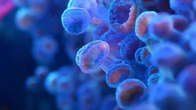 close up of bacteria or coral cells