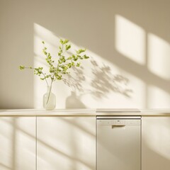 Modern Minimalism for National Dishwasher Day Seamless White Kitchen Design with Integrated Dishwasher - Spring Clean Aesthetics for Home Efficiency and Appliance Industry Trends