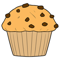 muffin illustration hand drawn isolated vector