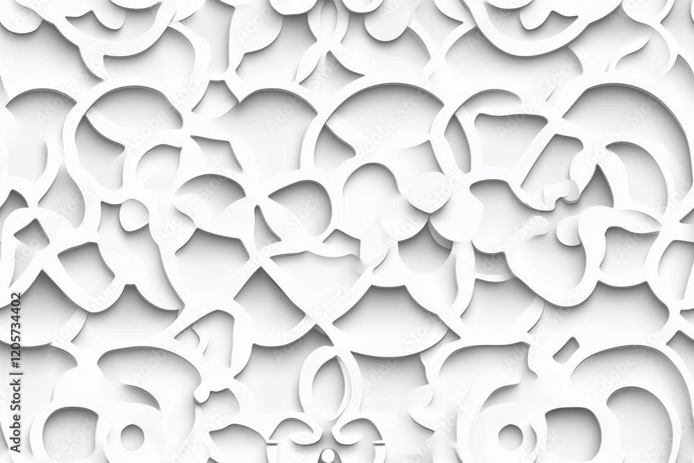 Aufkleber seamless elegant white floral background with intricate swirls and patterns for modern design projec