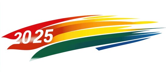 Obraz premium Colorful Abstract Design Featuring The Year Twenty Twenty Five