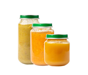 Baby Food Jar Isolated, Kid Puree Glass Bottle, Healthy Child Nutrition, Toddler Diet, Small Jar with Baby Food
