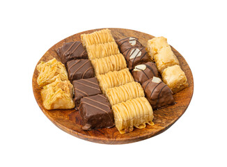 Baklava Isolated, Small Ramadan Dessert, Eastern Sweet Filo Pastries, Turkish Honey Baklawa, Oriental Desert