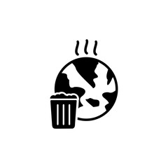 Global pollution ,global warming icon. consequences of littering. Vector illustration.