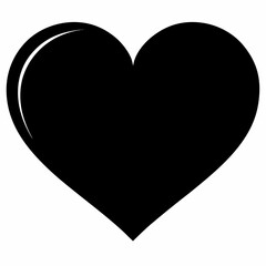 Heart Shape black silhouette vector illustration