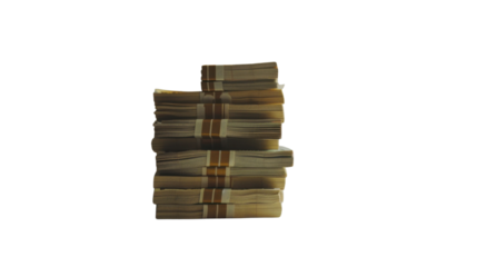 
Wad of money stack on transparent background