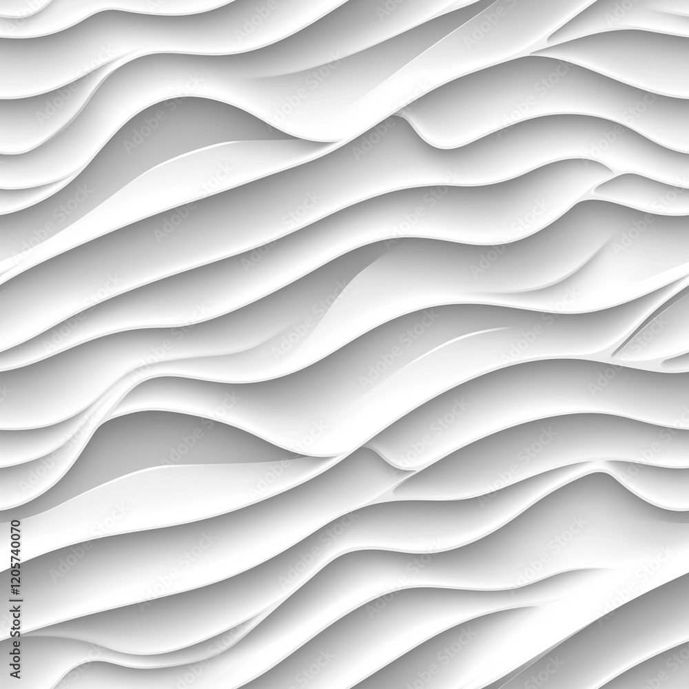 Aufkleber seamless abstract white waves pattern for modern design, backgrounds, and textures - smooth curves i