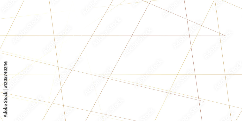 Poster abstract luxury gold geometric random chaotic lines with many squares and triangles shape on white b