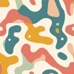 Seamless Abstract Colorful Shapes Seamless Pattern Design for Modern Home Decor and Fashion Textiles - Vibrant and Stylish Background.