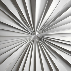 Obraz premium A mesmerizing pattern of sleek, uniform triangles in varied sizes, arranged in a symmetrical fan-like composition that radiates from a central point, creating a sense of dynamic movement and visual ha