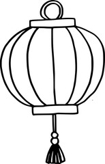 Obraz premium Lantern icon vector. Chinese New Year lantern set, Traditional Chinese red paper lanterns.