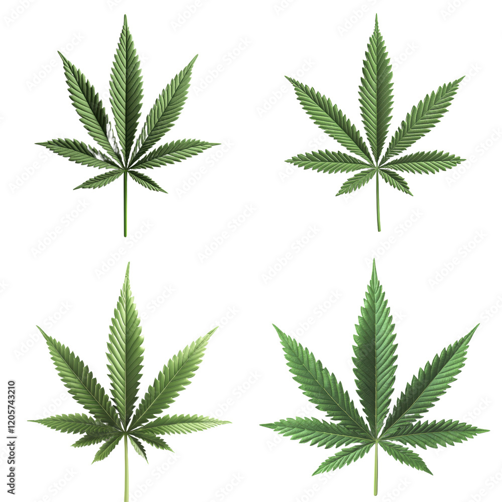 Poster isolated marijuana leaf image on a transparent background for graphic design and digital projects is