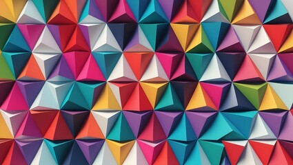 Multicolored Triangle Pattern Geometric Abstract Art Background