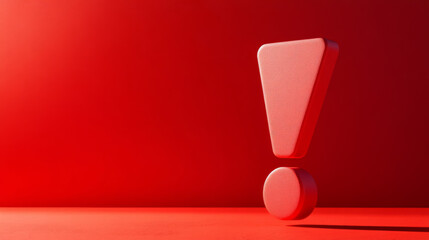 Bold 3D red exclamation mark, signifying importance or alert.