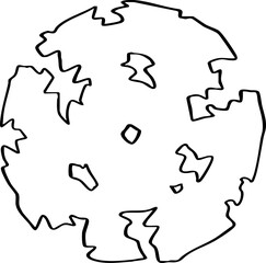 hand drawn cartoon top view of tree illustration.