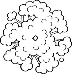 hand drawn cartoon top view of tree illustration.